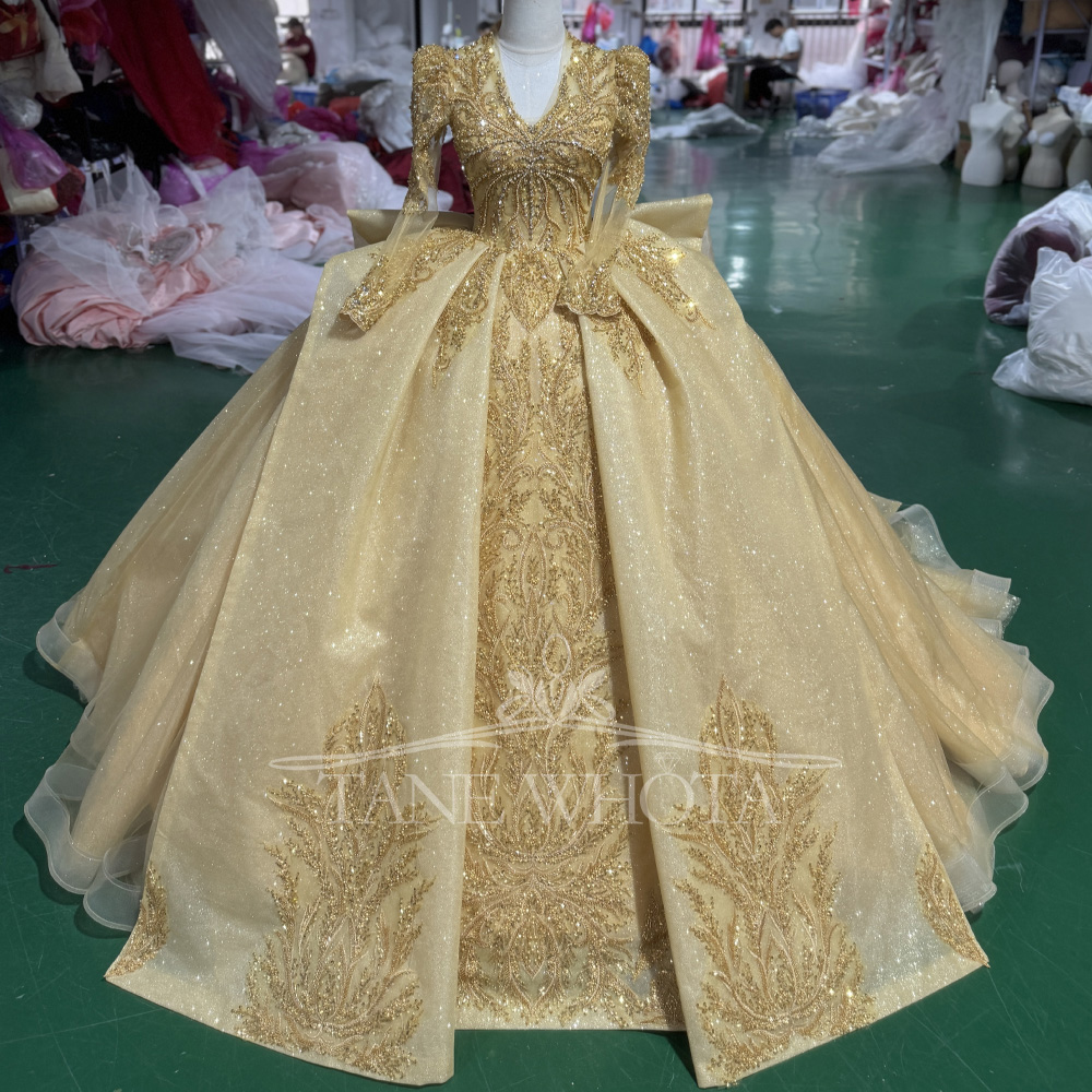 Yellow Formal Wear Women - Elegant V-Neck Evening Dress 2025 Long
