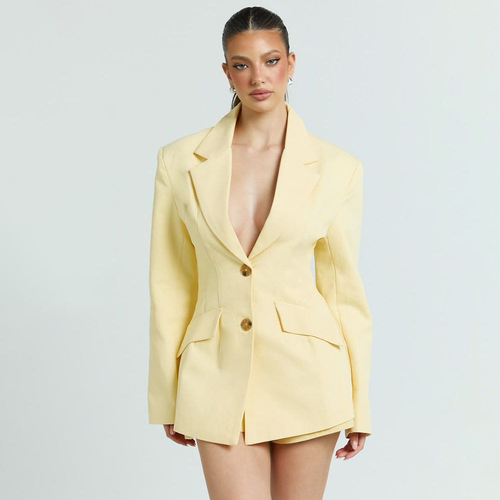Light Yellow Women's 2Pic Suit - Yellow Formal Wear Women review and price
