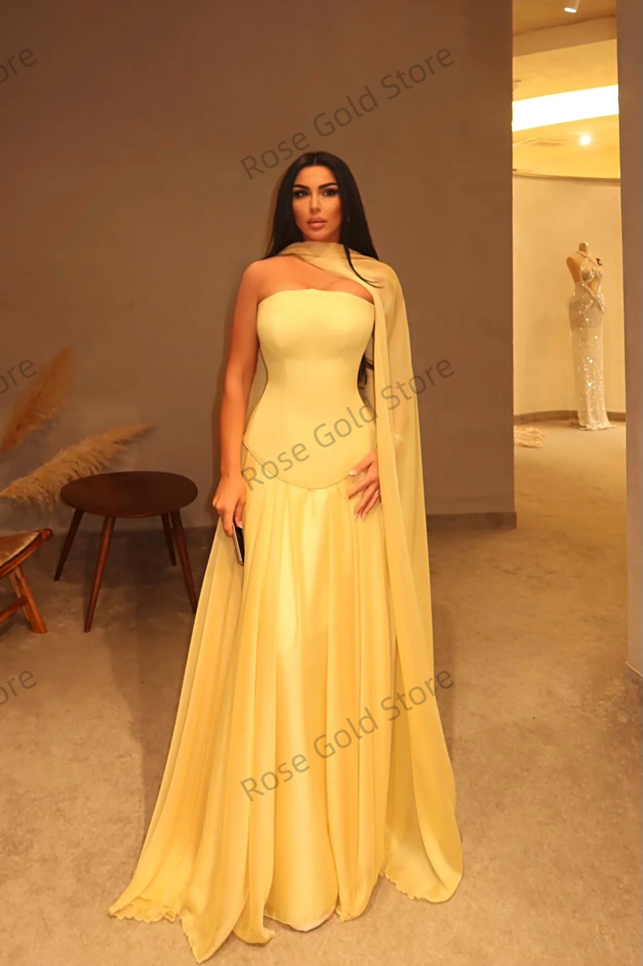 Simple Yellow Evening Dresses  - Yellow Formal Wear Women review and price