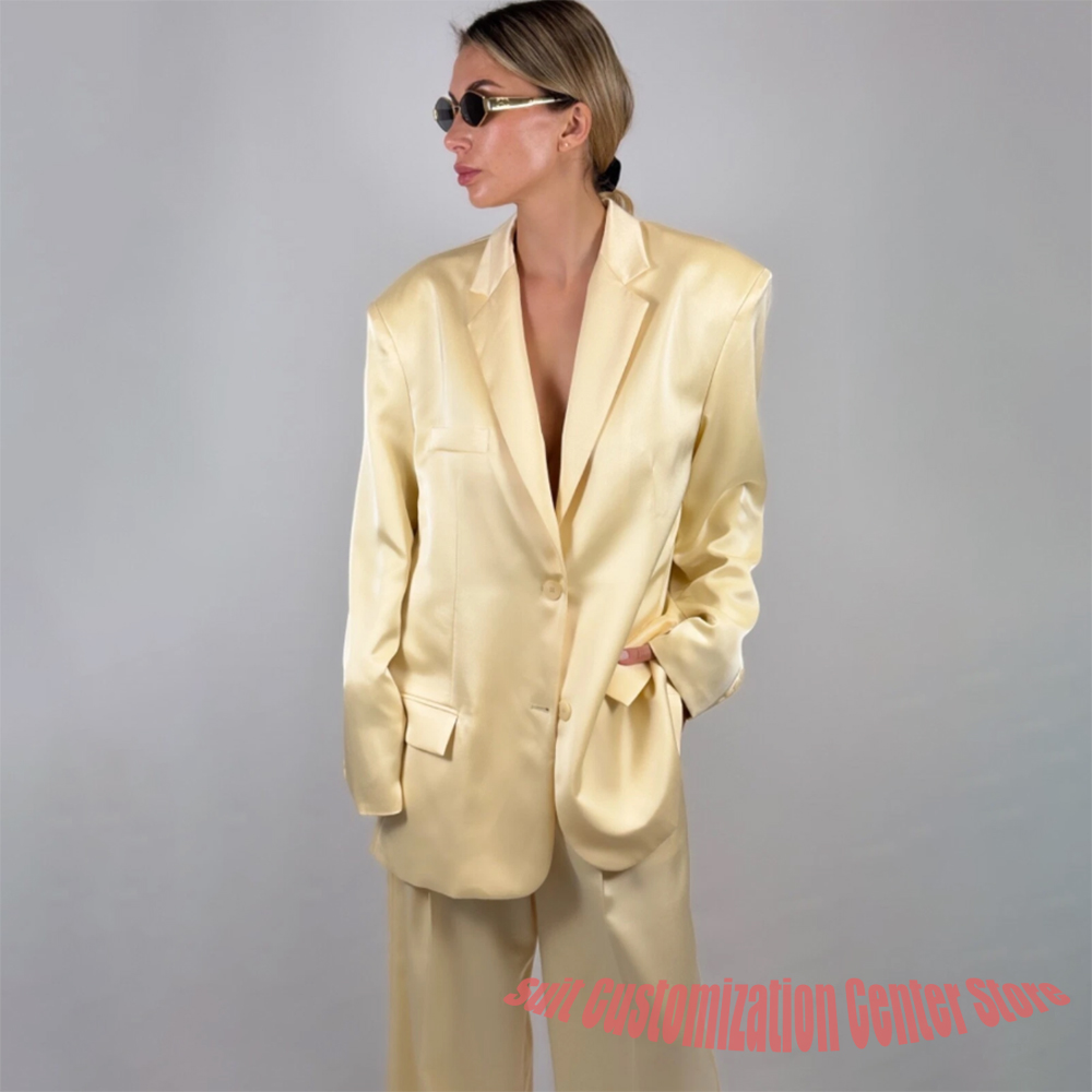 Casual Women's Yellow Satin Pa - Yellow Formal Wear Women review and price