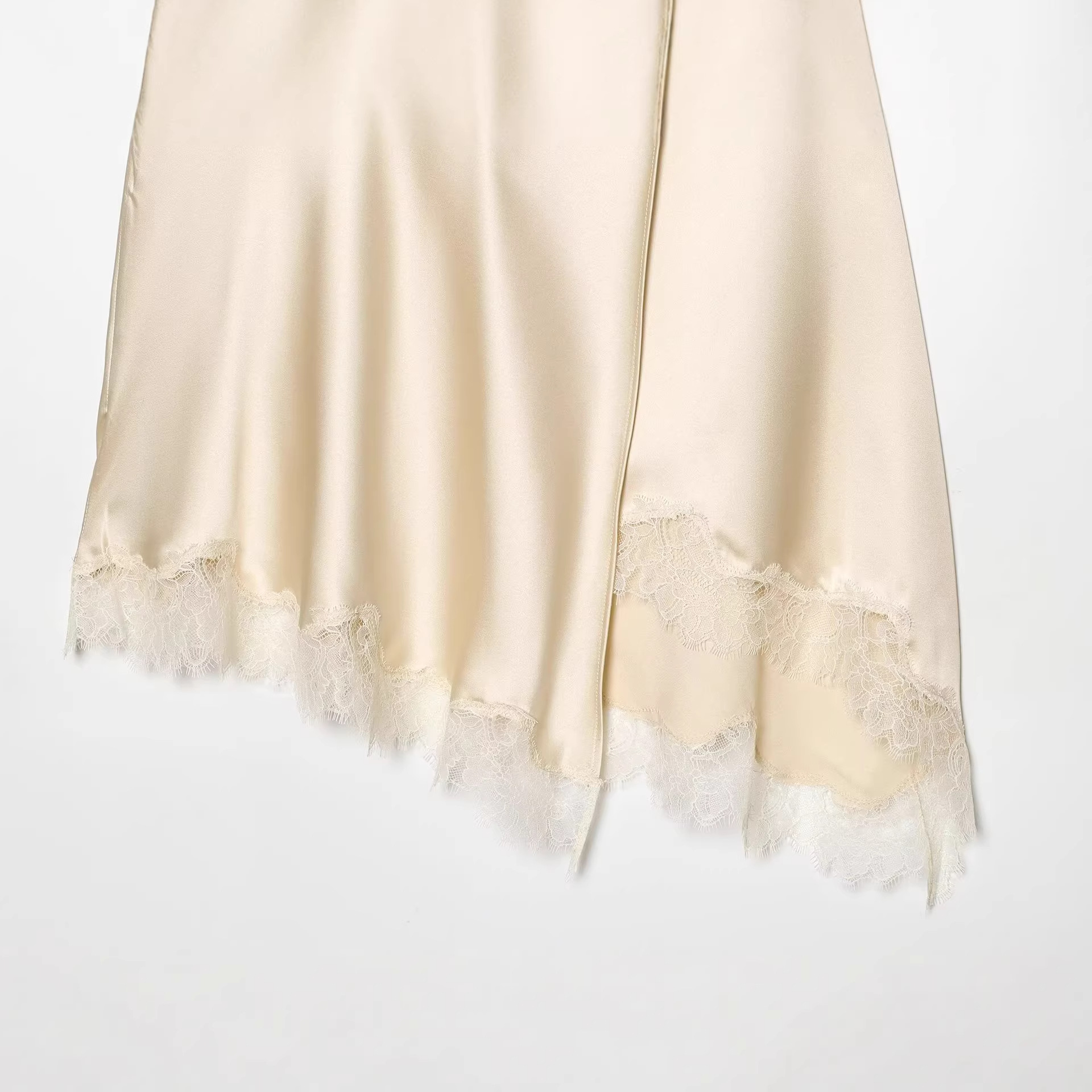 Women's Elegant Satin Lace Hem - Yellow Formal Wear Women review and price